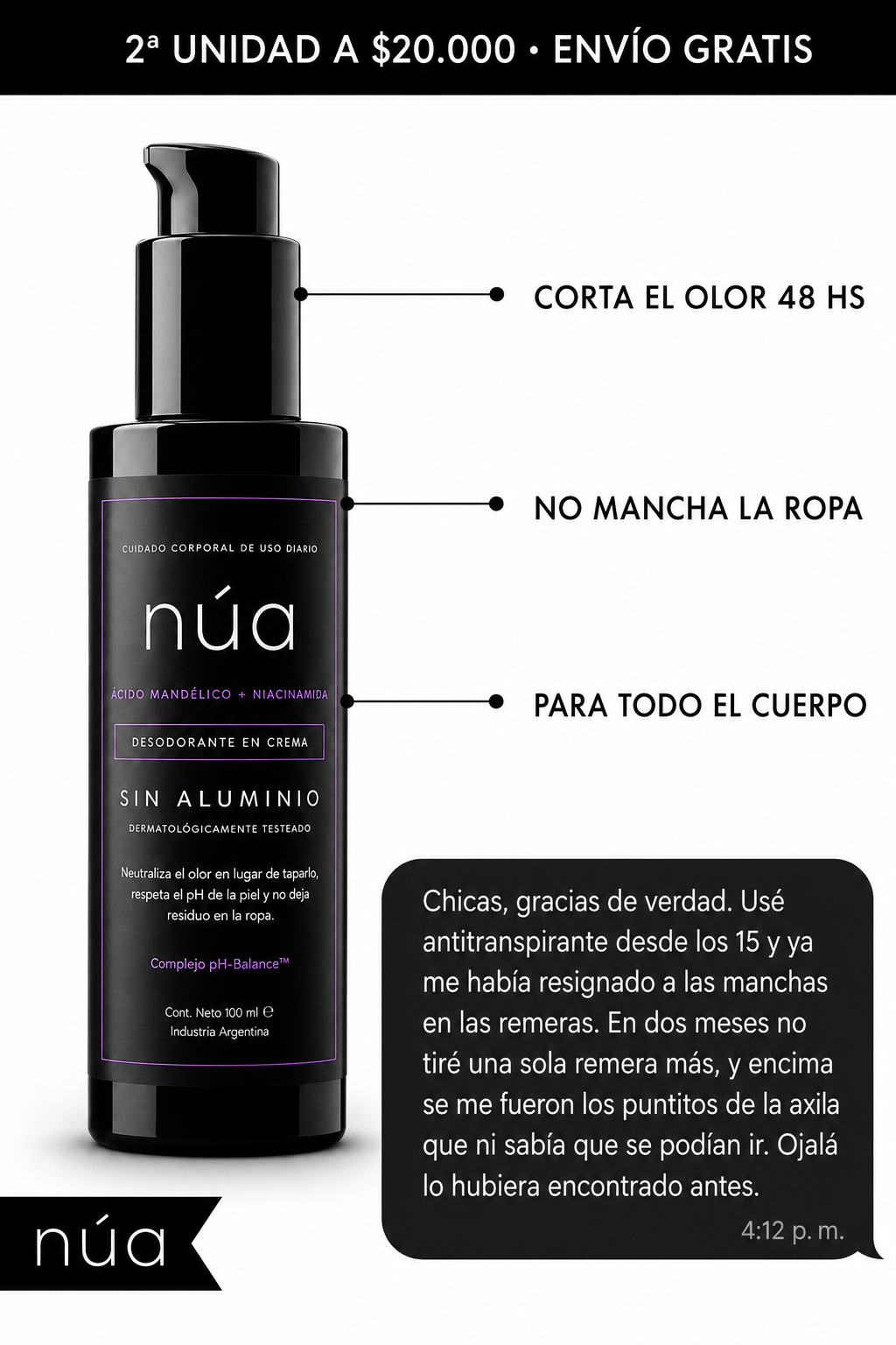 DeoCare™ — Desodorante corporal en crema sin aluminio